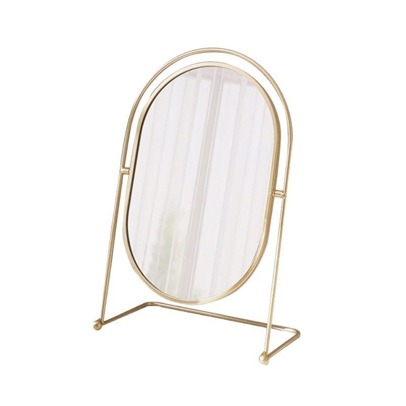 Light Luxury Rotating Makeup Mirror, High Definition Round Cosmetic Mirror for Bedroom Desk, Dorm Home Vanity Table