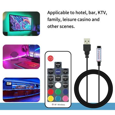 USB LED Dimmer RGB LED Controller Remote Control 17Key 5V Magic Home TV Backlight for 2835 5050 RGB LED Strip Decorate Room Lamp