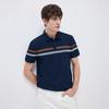 Navigare Men's Color-block Stripe Polo Shirt