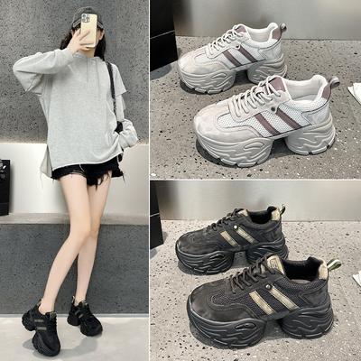 Automne et hiver 2025 nouvelles chaussures de papa étudiantes chaussures de sport célébrité Internet chaussures décontractées pour femmes polyvalentes semelle épaisse rehausse papa
