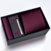 Men's Formal Tie Gift Box: Five-Piece Set with Logo, 8cm Striped Black for Weddings and Business 