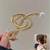 Elegant Geometric Wave Metal Gold Silver Hair Claw Clip For Women Accessories Large Punk Crab Jaw Clamps Hairgrip Headdress