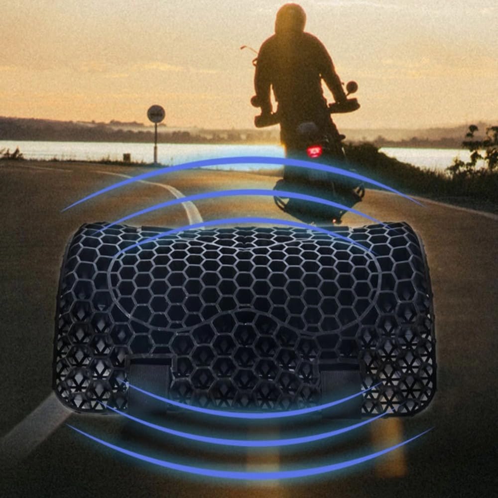 Itisyou Motorcycle Seat Gel Motorcycle 3D Mesh Seat Pressure Cushion, Seat, Accessories, Breathable, Cover, Dispersion, Non-Slip