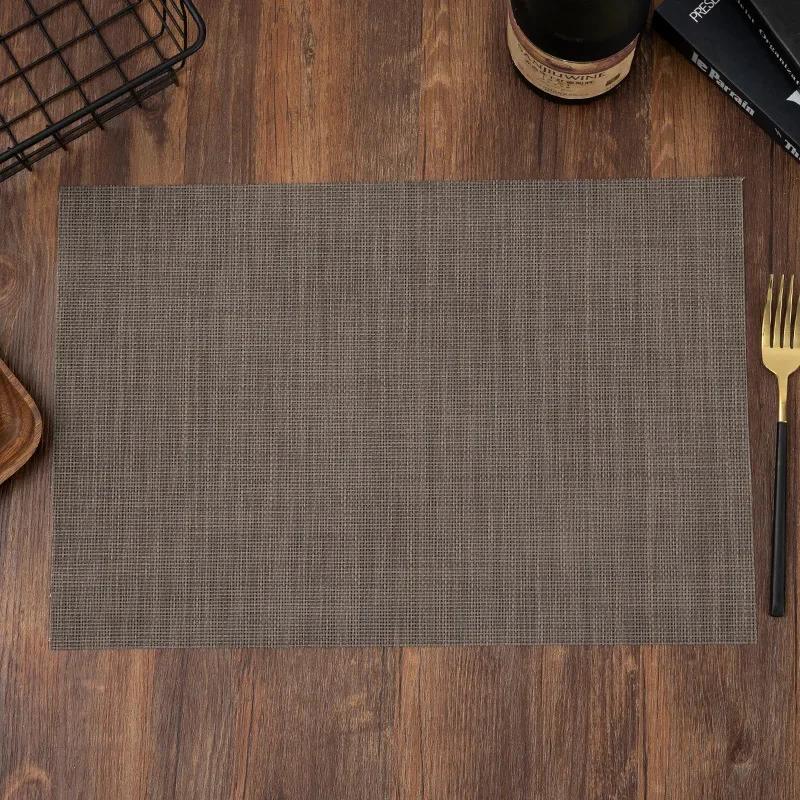 Place Mats Washable Easy To Clean Vinyl Dining Table Pads Durable PVC Weave Table Mats for Camp Party Hotel Home Decor
