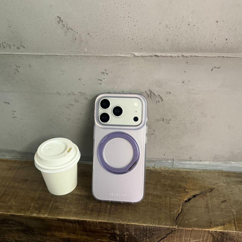 360° Magnetic Pivot Stand for iPhone 17/16 Pro Max/15/14 Case, Purple