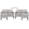 2 Seater L Shaped Sofa with Chaise Longue Cloud Grey 125 Cm Fabric