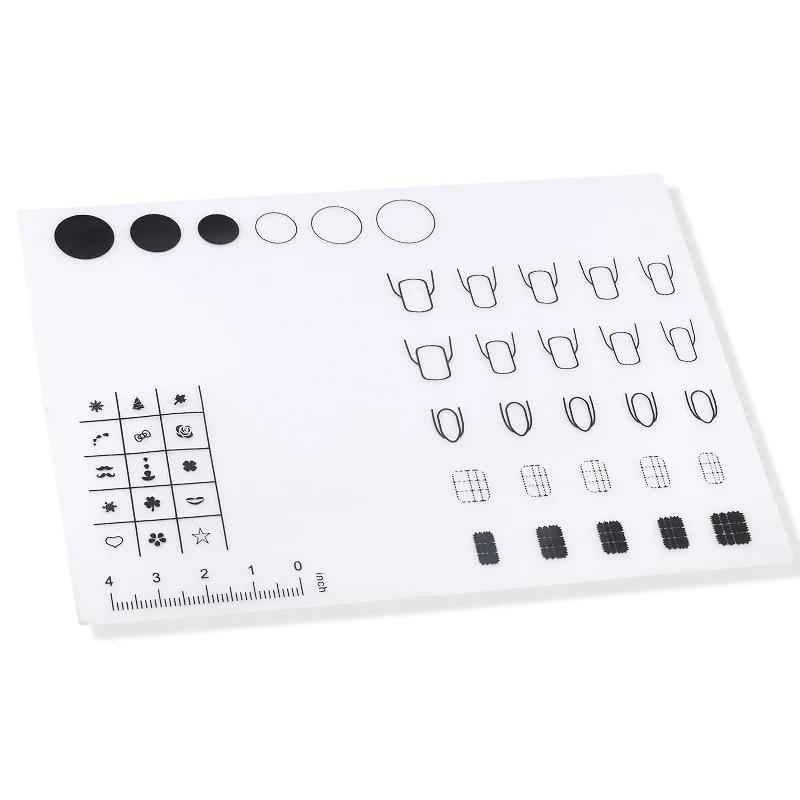 

Коврик для стола для практики нейл-арта Силиконовый коврик для раскрашивания ногтей Наклейки для ногтей Печать инструментов для нейл-арта Подставка для раскрашивания Силиконовый коврик
