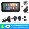 BEPOCAM 5"/6.25" Motorcycle GPS Navigation DVR Carplay Screen for Moto Dual Cameras Drive Recorder IPX7 Waterproof Moto Monitor