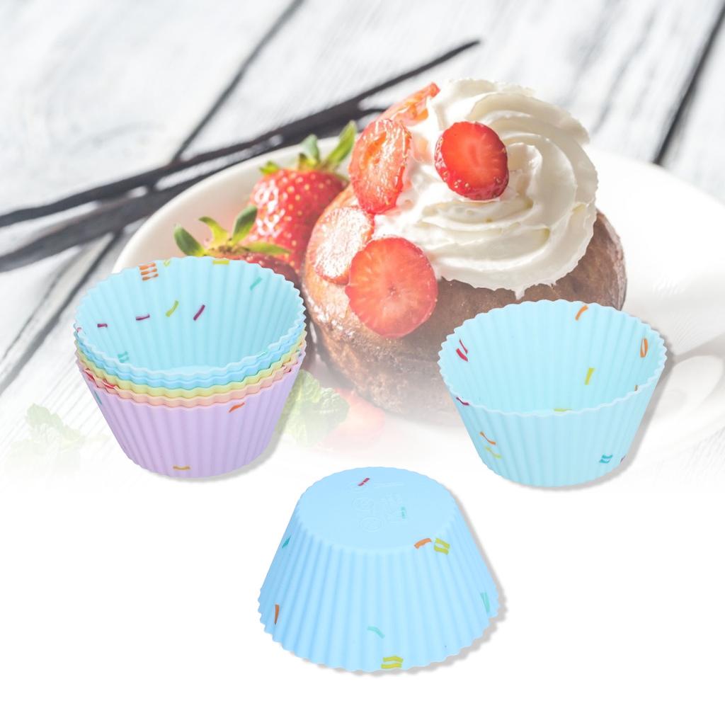 20Pcs Silicone Cupcake Mold Non Stick Reusable Baking Molds for Muffin Biscuits Cheese Cake Pastries