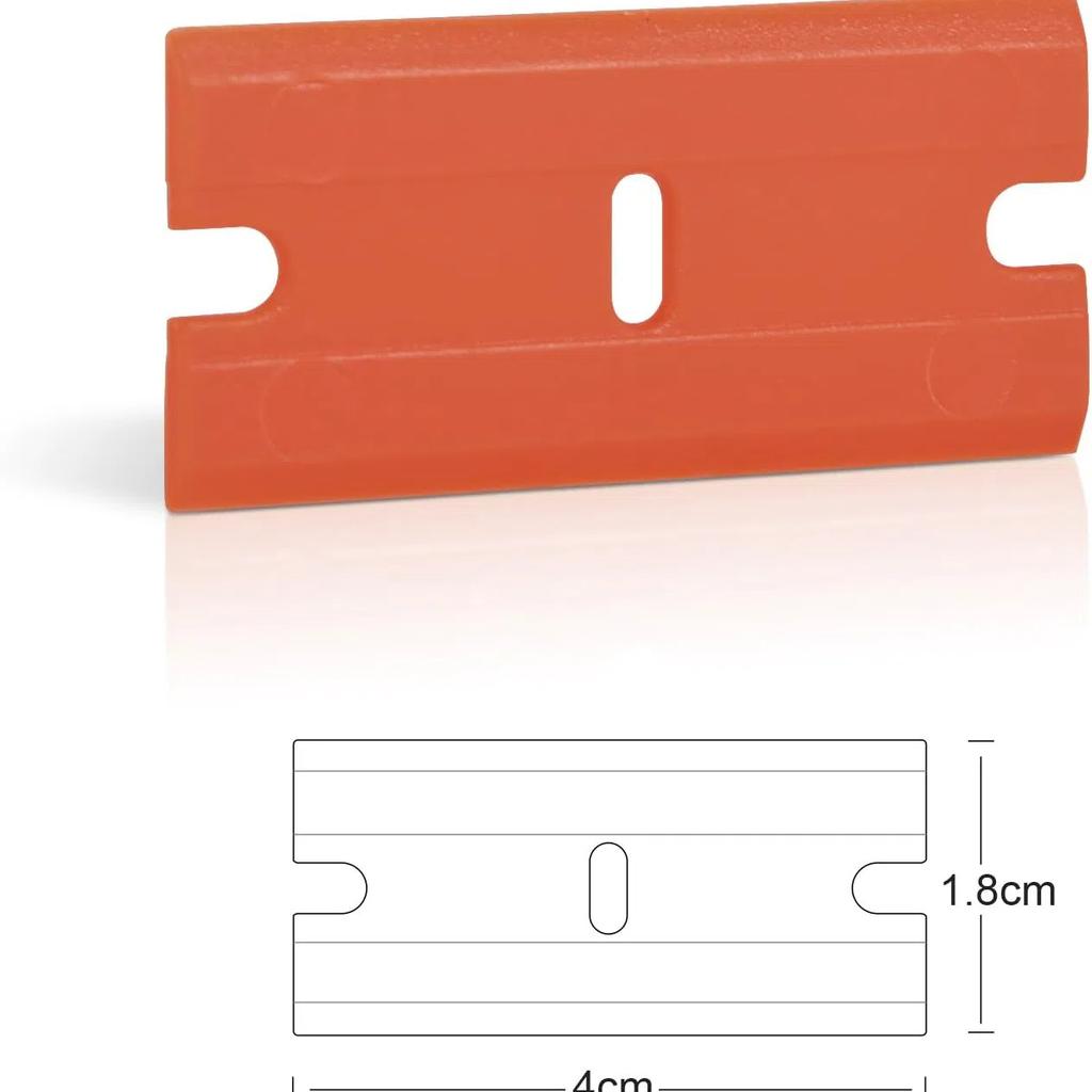 Plastic Razor Scraper with 10pcs Double Edged Plastic Blades Hair Extension Tool for Debris Sticker Label On Glass Windows Removal Scraper Tool