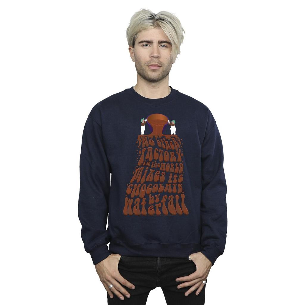 Willy Wonka Mens Chocolate Waterfall Sweatshirt