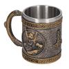 Stainless Steel Liner Mug Hand Painted Decorative Retro Medieval Resin Mug Beer Cup for Home Bar