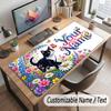 Cat Theme Customized Mouse Pad Personalized Print Name Text Desk Mat For Home Office Table Decor
