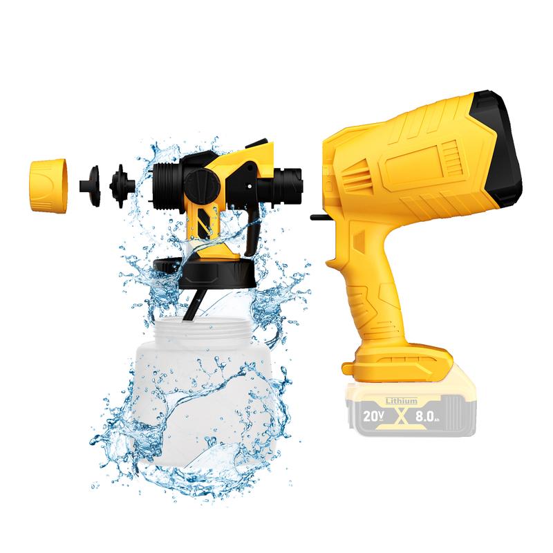 for Dewalt Electric Spray Gun 18V 20V Battery Coating Airbrush 800ML Paint Sprayer High Power with 2 Nozzles for Car Furniture