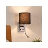 NETTLIFE Applique d'intérieur moderne noire à LED, orientable à 360°, abat-jour en tissu, culot E27