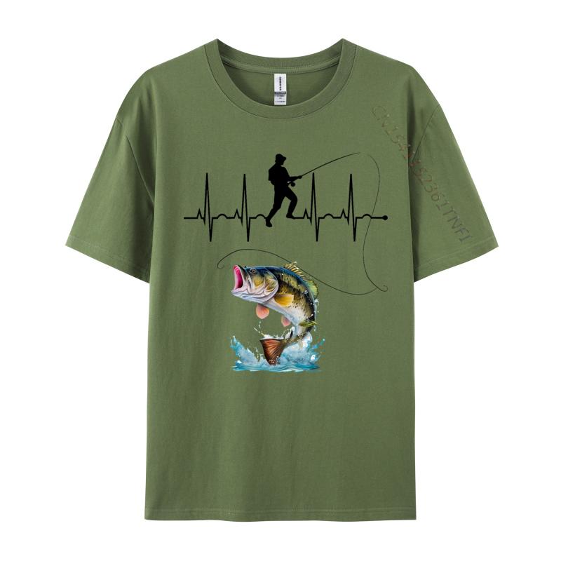 Clothing 2024 Newest Fisher Ekg Tshirts Pure Cotton Outdoor Tops Shirt for Men TShirt Group Printed TShirt