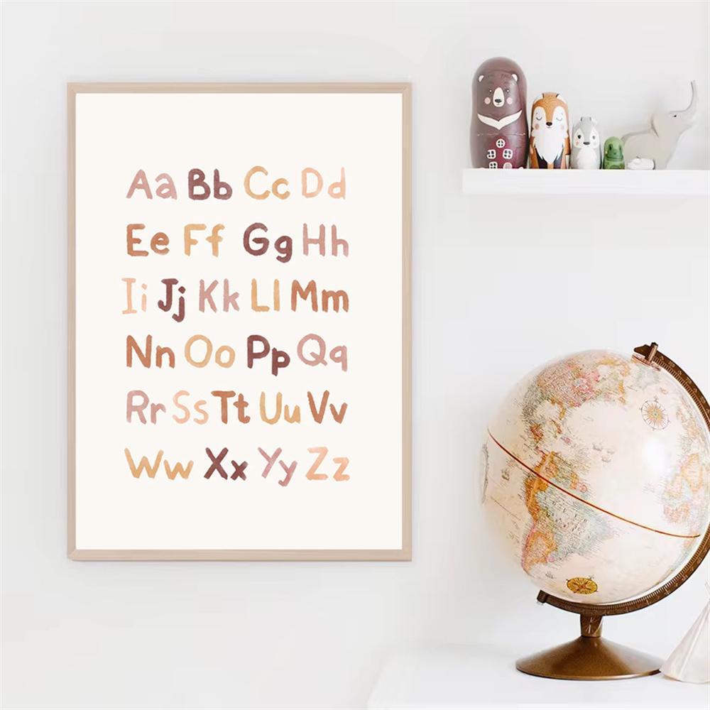 Boho Wall Paintings Alphabet Canvas Print Digit Poster Abstract Wall Art Nursery Prints Nordic Posters Pictures Kids Room Decor