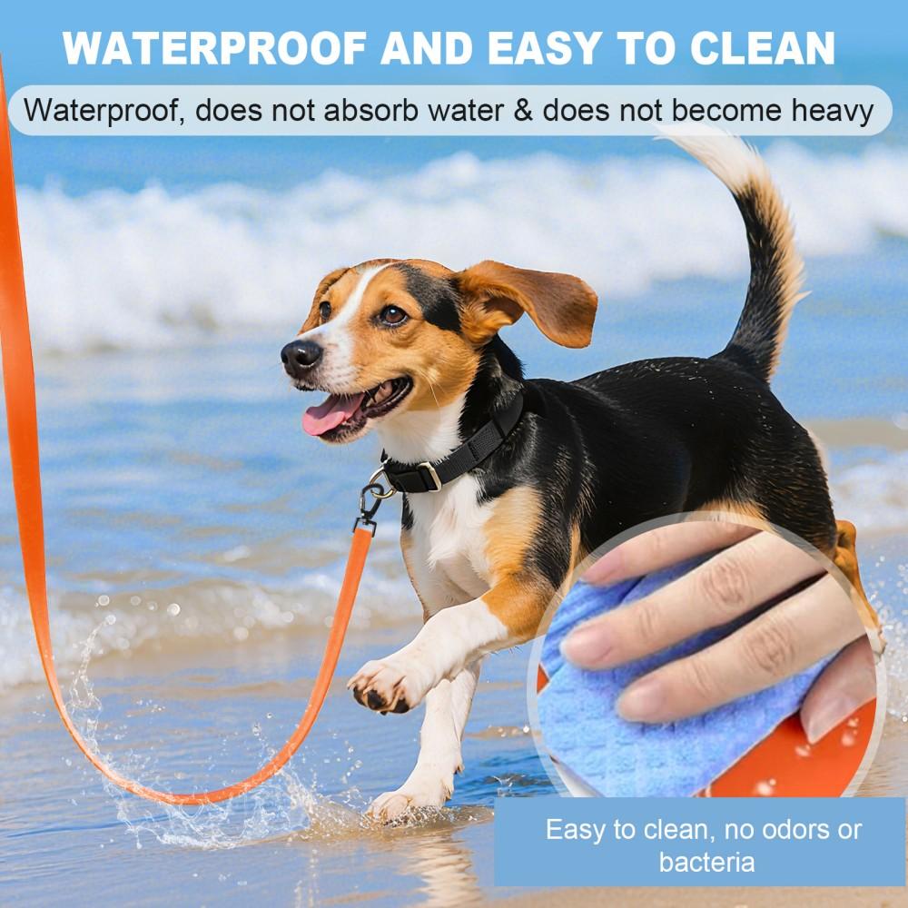 Waterproof Dog Leash, 3M/5M/10M/15M/20M/30M Dog Walking Leash for Outside, Durable PVC Long Line Tracking Lead with Padded Hand