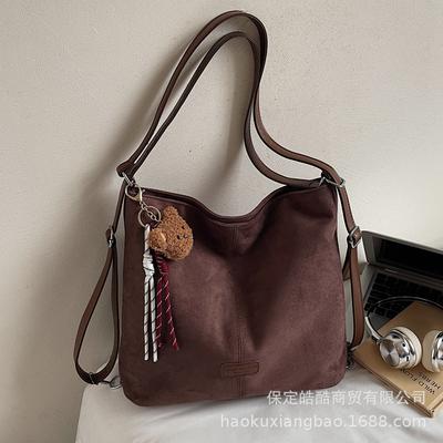 Retro Commuter Tote Bag Women's Large Capacity 2025 New Fashion Korean Version Shoulder Messenger Bag Multi-functional Backpack