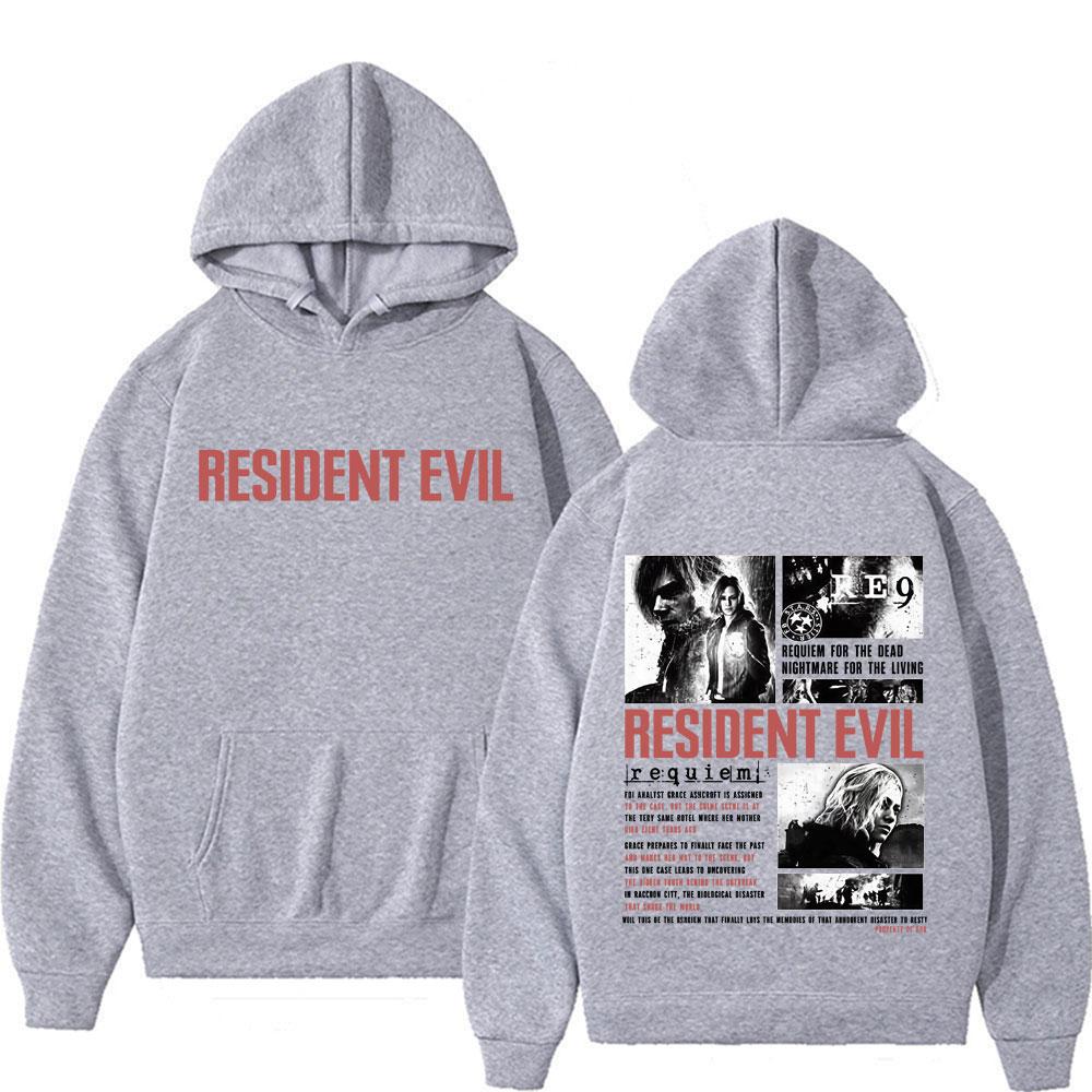 Resident Evil Requiem Sweatshirts Leon Kennedy Grace Ashcroft 90s Vintage Hoodies Men Women Fashion Classic Pullovers Streetwear
