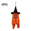Lighted Ghost Wizard Pendant for Yard Halloween Hanging Decor with Hat LED Light Up Outdoor Decorations Windsock Porch Yard Spooky Fabric