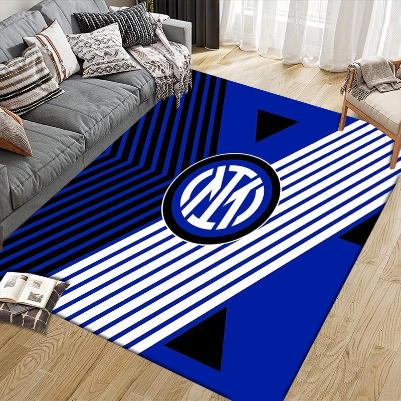 Football Club Internazionale Milano3 Flannel Pattern Square Carpet,Area Rug,Carpet Rug for Living Room Bedroom Sofa Playroom Decor,Non-slip Floor Mat