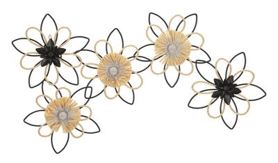 Iron and Raffia Wall Panel Flow Cm 60X4X35