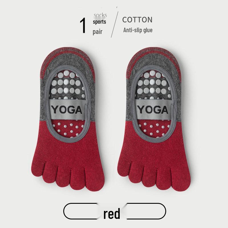 Women s Non-Slip Five-Toe Yoga Socks - Cotton, Mid-Calf, All-Season Pilates Fitness Socks One Size