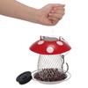 Mushroom Bird Feeder Solar Lamp Lights Wild Bird Feeder Metal Chandeliers Hanging for Outdoor Decoration Villa Garden Yard Decoration Cartoon Style