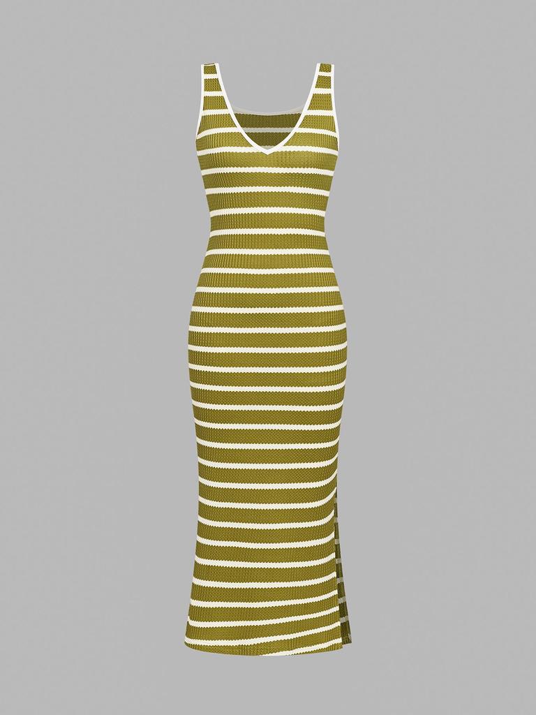 2026 European & American Slim-Fit Striped Summer Tank Dress: Fashionable & Versatile