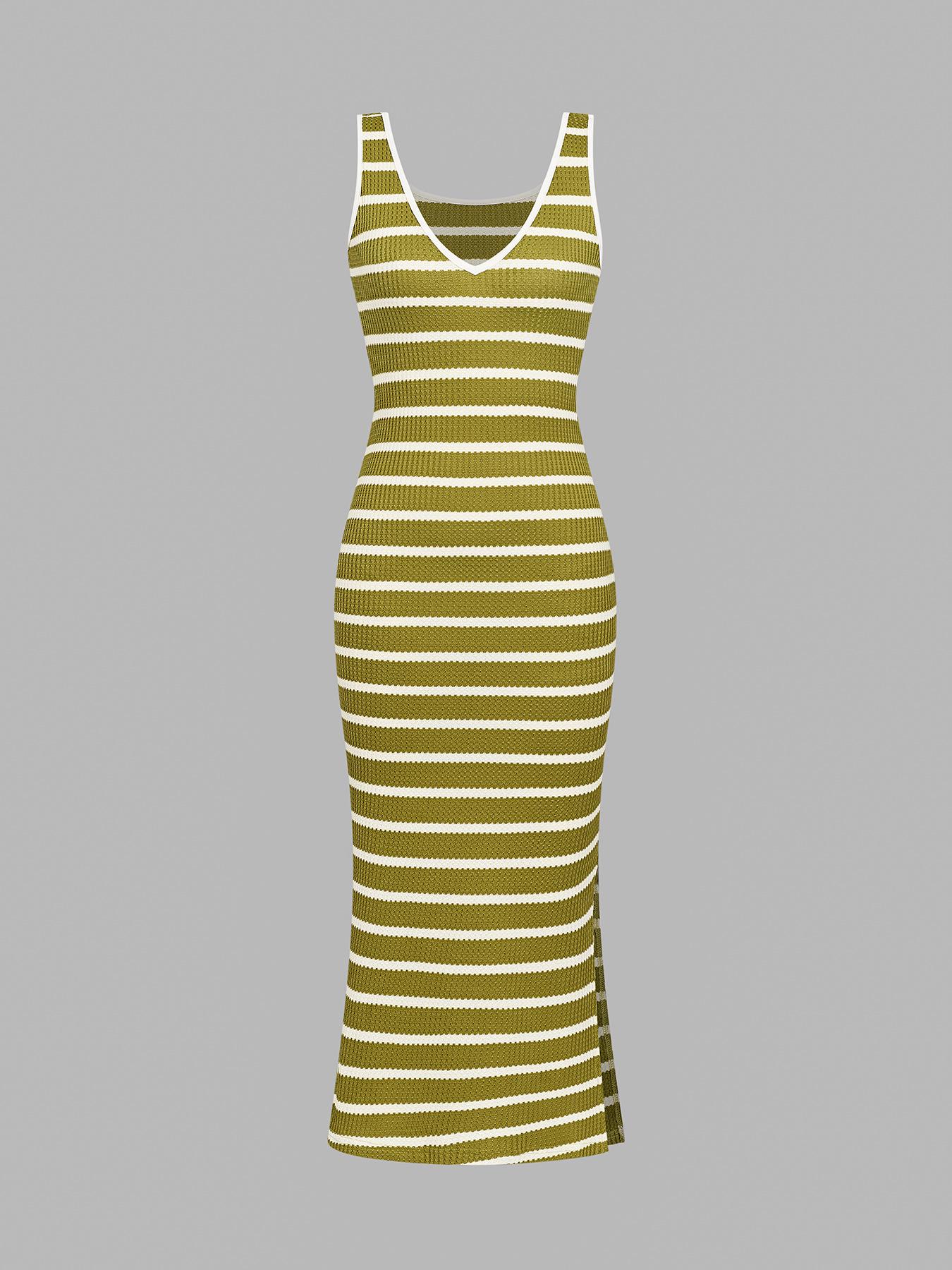 

2026 European & American Slim-Fit Striped Summer Tank Dress: Fashionable & Versatile Extra Large