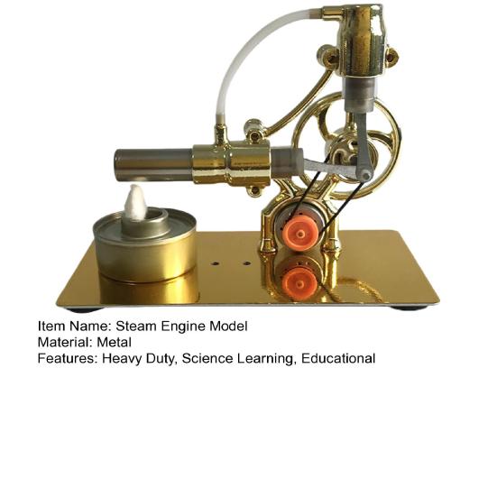 Steam Engine Model Realistic Copper Engine Decoration Heavy Duty Metal Miniature Engine Desktop Ornament Kids Science Learning Educational Toy