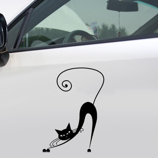 Abstract Cartoon Cat Decoration PET Car Sticker Vehicle Waterproof Decal