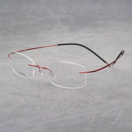 Ultralight Titanium Rimless Eyeglass Frame Business Women Men None Screw Glasses