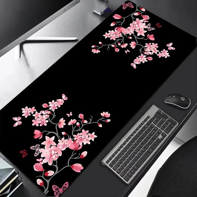Sakura Scenery Mouse Pad Large Anti-Slip Rubber Gaming MousePad Durable Desk Mat Thick Seam Edge Office Gaming Table Carpet
