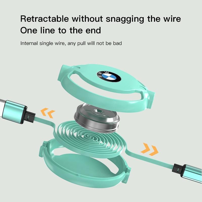 For BMW New 2025 Car 3 in 1 USB Cable Type C Micro USB Fast Charging Cable For BMW E46 E90 E60 F30 F10 E39 i3 i4 X1 X2 X3 X5 X4