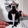 Dark Gothic Halloween Adult Costume Black Dress Show Costume Witch Vampire Bride