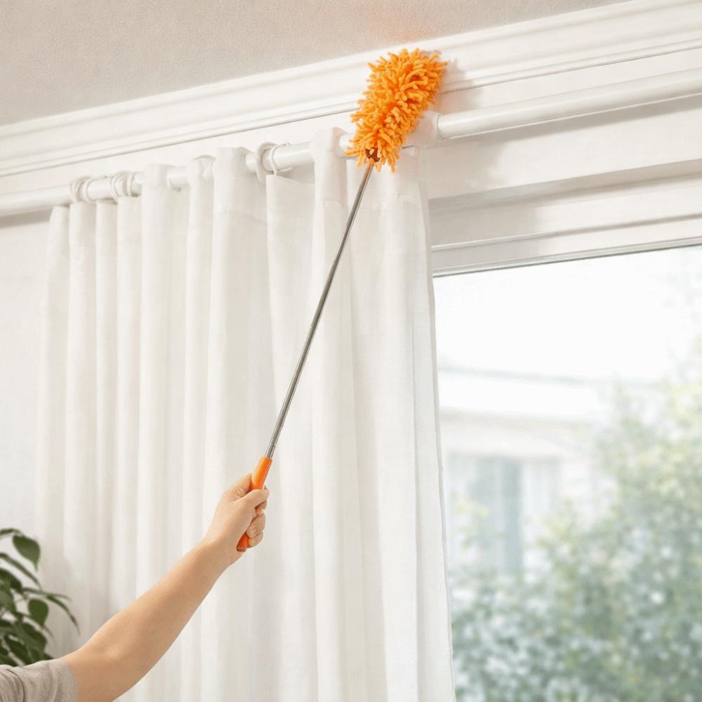 2 Pieces Replaceable Head Microfiber Duster Extendable Telescopic Dust Brush  Furniture Dusting