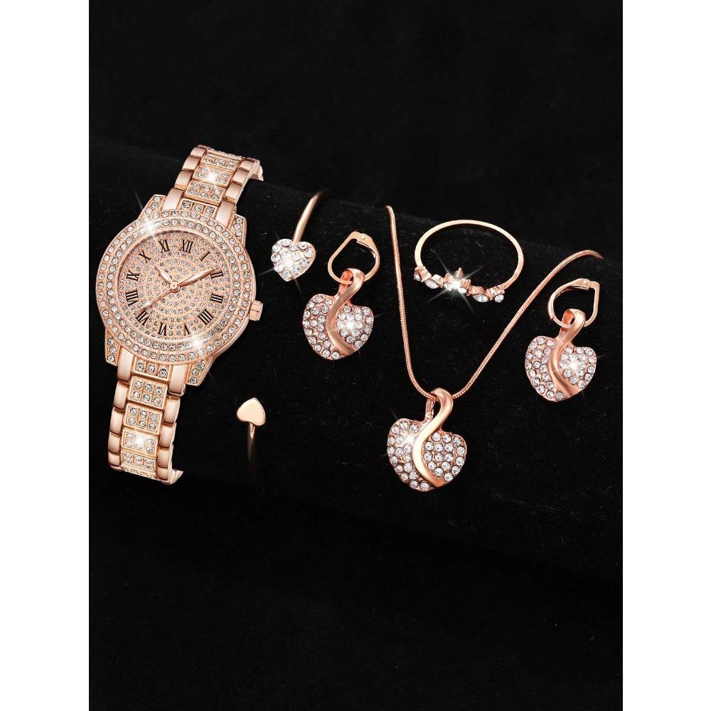 Cornucopia Diamond Women's Watch Set Premium Roman Quartz Watch Just Strap Watch
