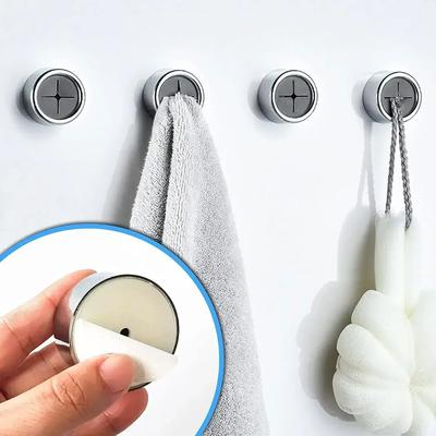 1/2 Stück Selbstklebender Handtuch-Steckerhalter Wandmontierte Badezimmer-Organizer Handtuchhaken Aufbewahrungsregal Küchenlappen Geschirrtuch-Clips