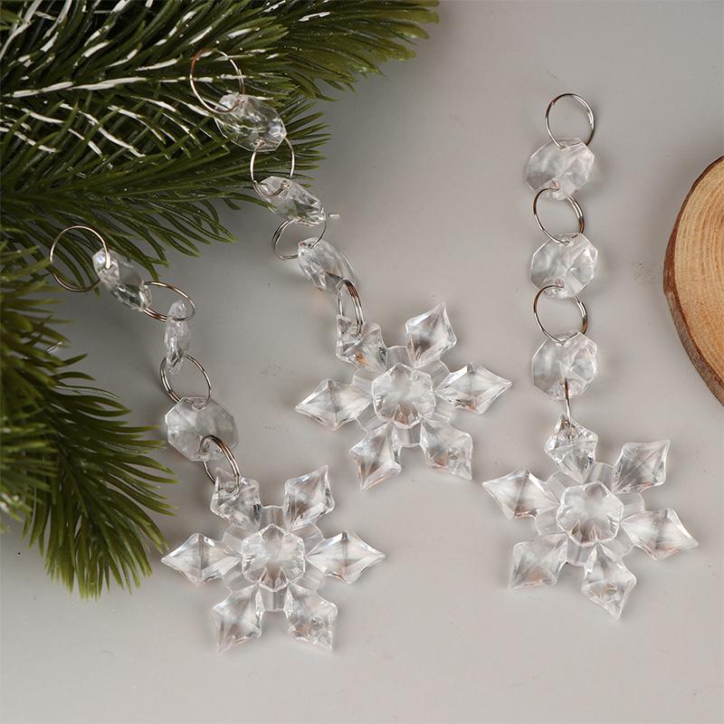 10/30Pcs Snowflake Christmas Ornaments Prism Ice Crystals For Christmas Tree Hanging Clear Acrylic Snowflake Decor