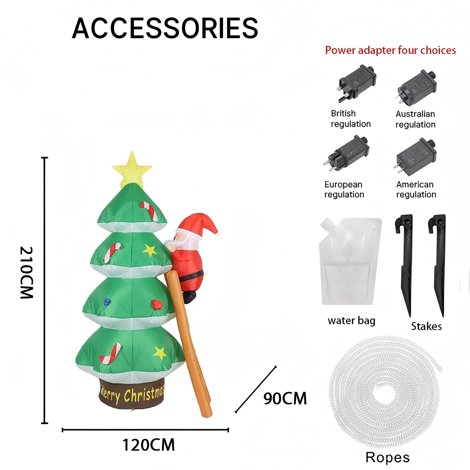 

6.89FT Yard Party Decoration Inflatable Santa Claus Christmas Tree Toy LED Light Xmas Home Decor Ornament Supplies Holiday Gifts UK