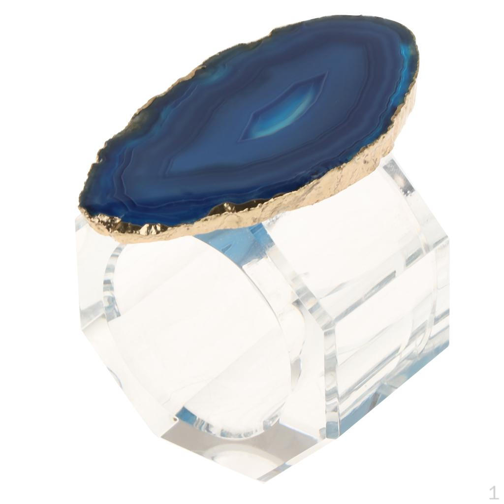 

Crystal Napkin Serviette Rings Table Adornment Party Decor Blue