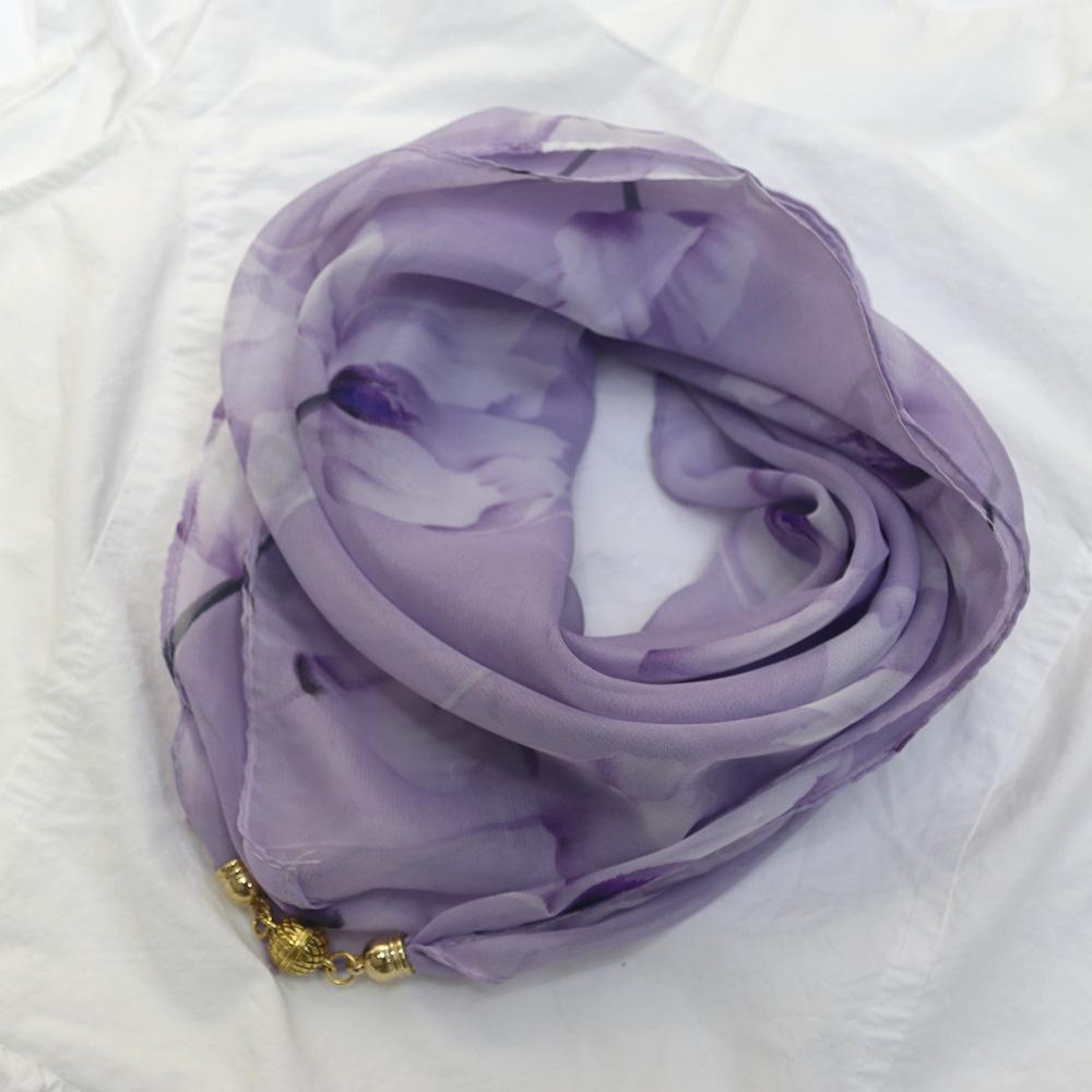 Elegant Floral Print Silk Scarf for Women