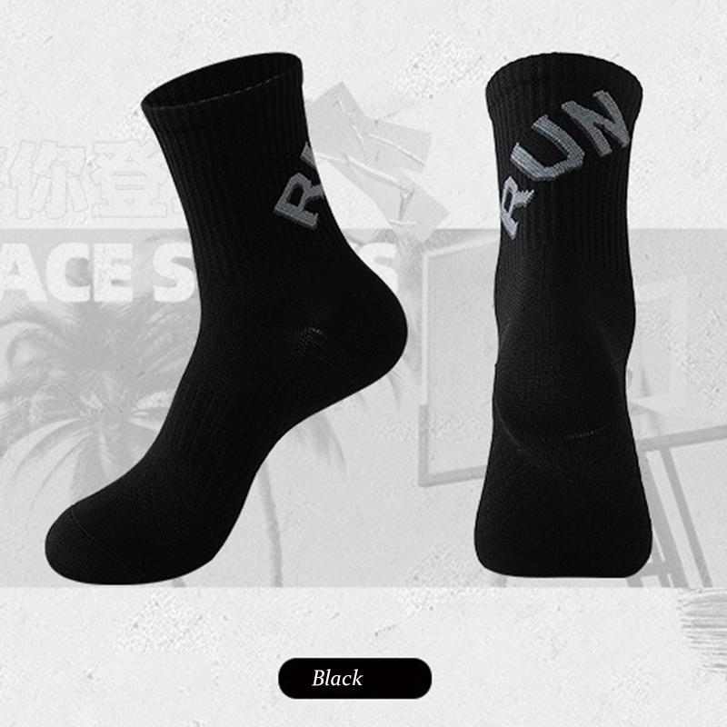 

1/3/5 пар новых носков для занятий спортом на открытом воздухе, марафона, всесезонного бега, для мужчин/женщин, цветные, быстросохнущие, для тренировок, фитнеса 39-44 чёрный