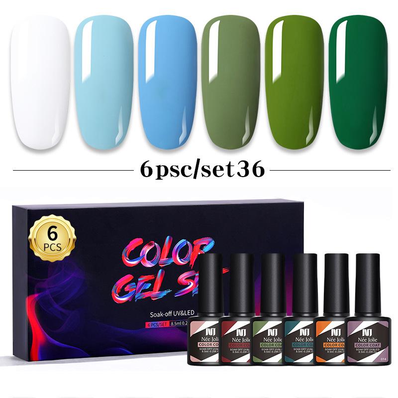 Nail Polish Glue Set 8Ml 6 Bottles Boxed Nail Art Barbie Glue Japanese Nail Color Glue Phototherapy Glue