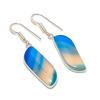 Natural Blue Lace Agate Gemstone 925 Sterling Silver Jewelry Earring 1.77" AE-11984