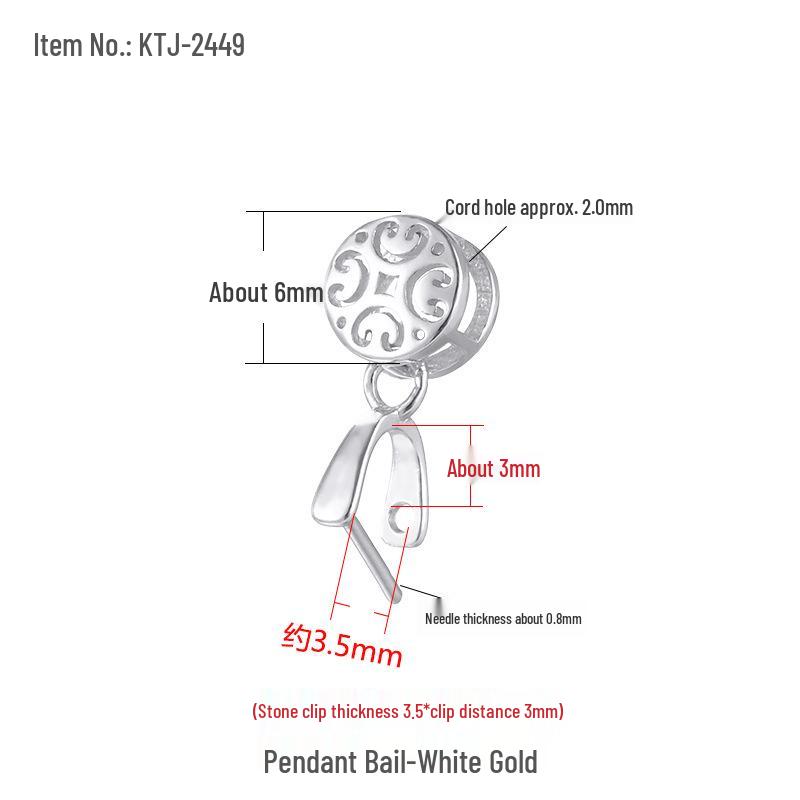 

S925 Sterling Silver Buddha Pendant Bail for Men and Women - Niche Design Jadeite Crystal Silver Clasp платиновий