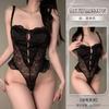 Sexy Fun French Body Sculpting One-piece New Pure Desire Small Breasts Gather Lace Lace Pajamas Uniform Temptation F712