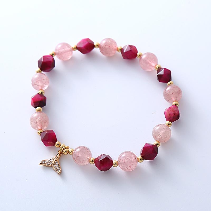 

Geometric prism irregular fashion fishtail strawberry crystal bracelet Bangles Women Fashion Jewelry accessories Gift